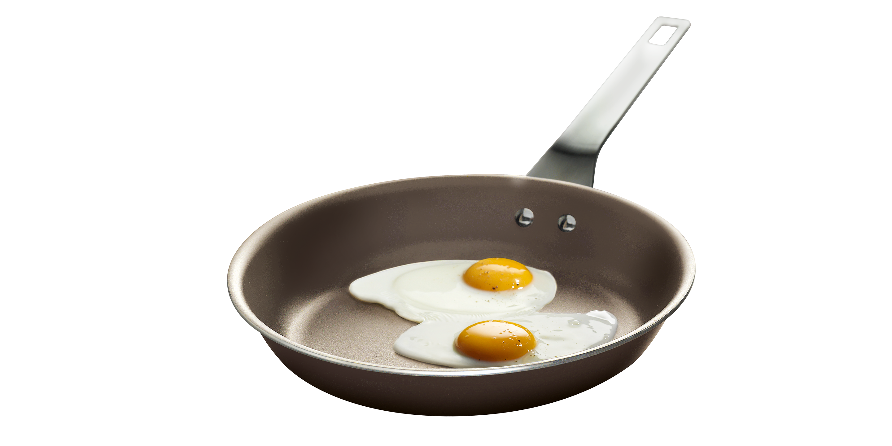 Antihaft-Bratpfanne der Gourmet-Serie, in der Eier gebraten werden.