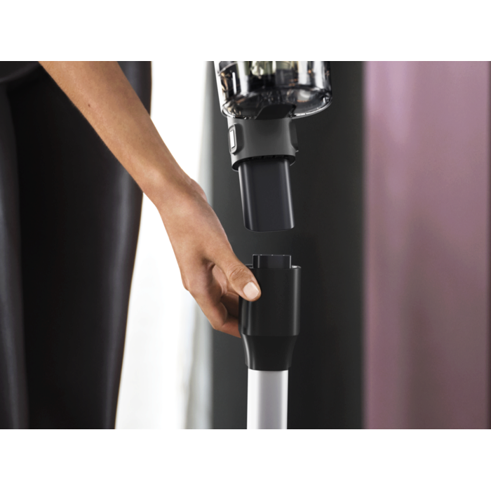 Quick release function on tube to de-attach hand unit.