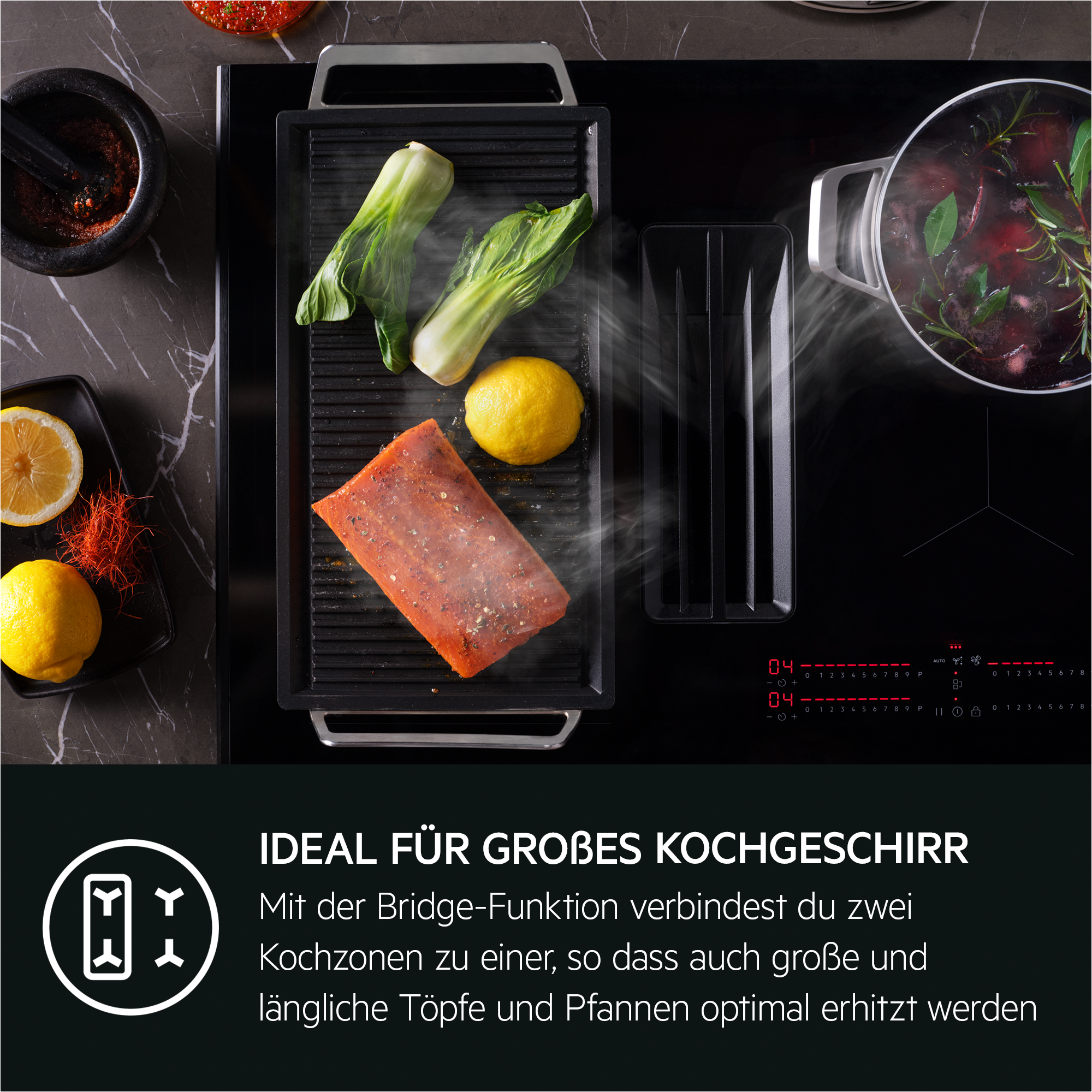 AEG - Kochfelder mit integriertem Dunstabzug - XUB6745XB