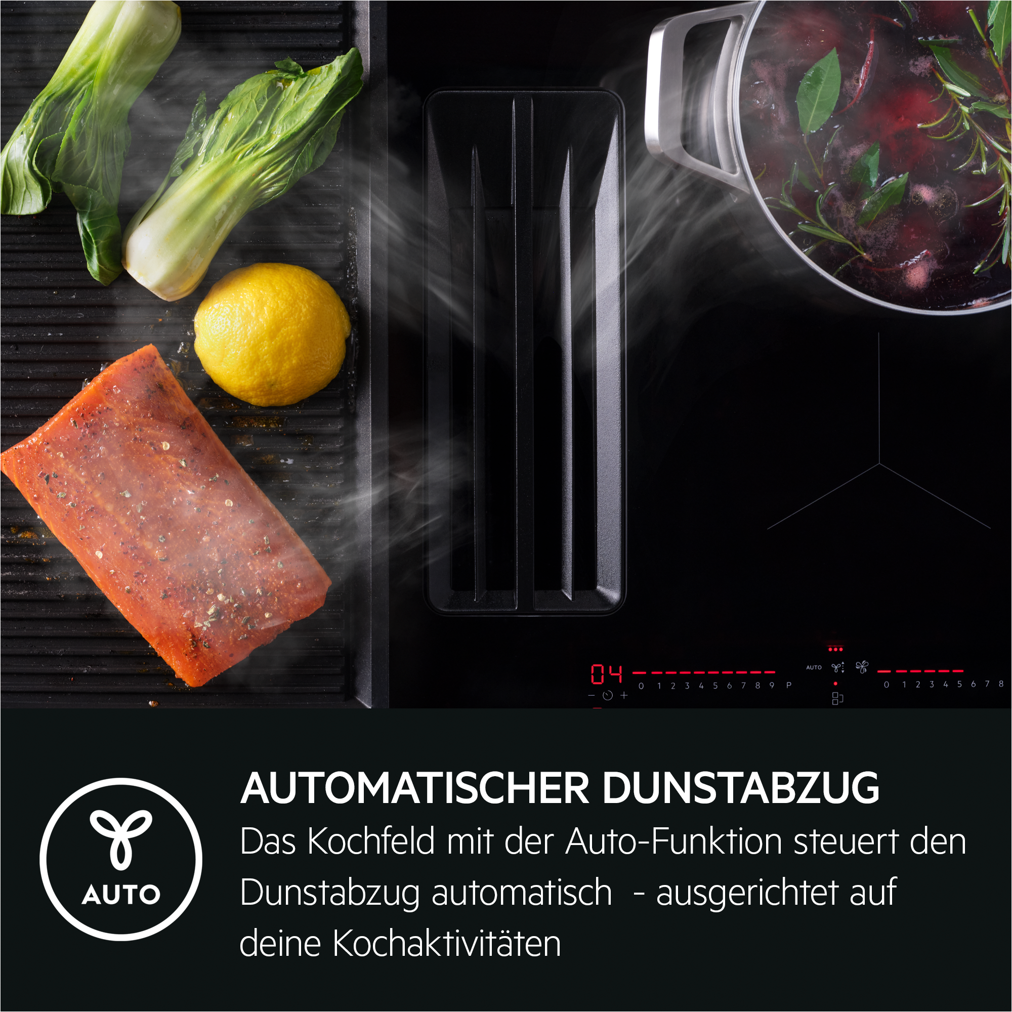 AEG - Kochfelder mit integriertem Dunstabzug - XUB6745XB