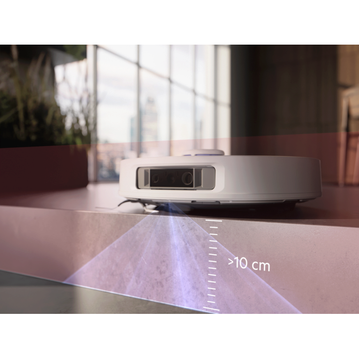 Advanced sensors detect stair and edges and guide the robot safely away
Disclaimer: Based on internal test according to QB/T 4833 - 2015 Drop proof test 