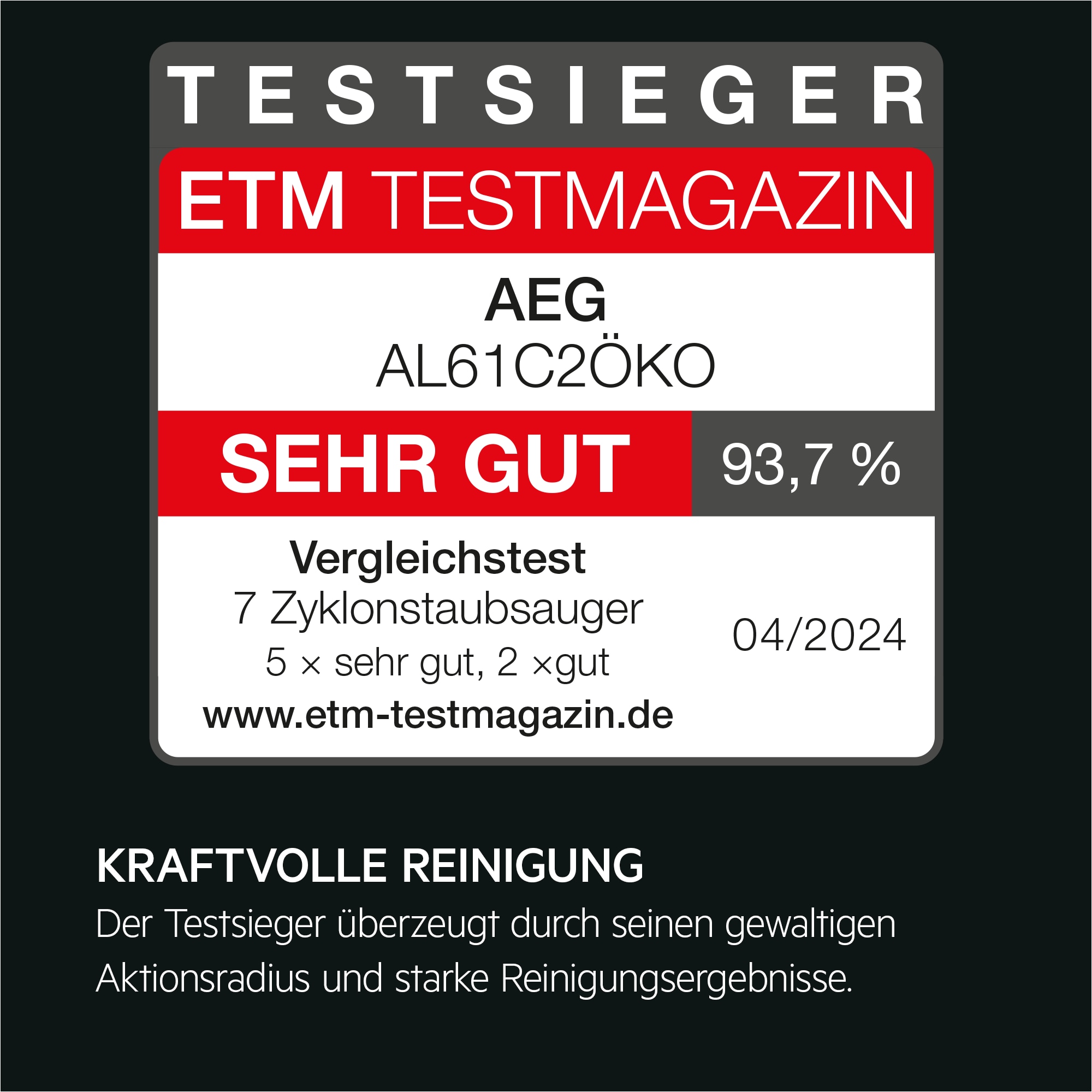 AEG - Beutelloser Staubsauger - AL61C2ÖKO