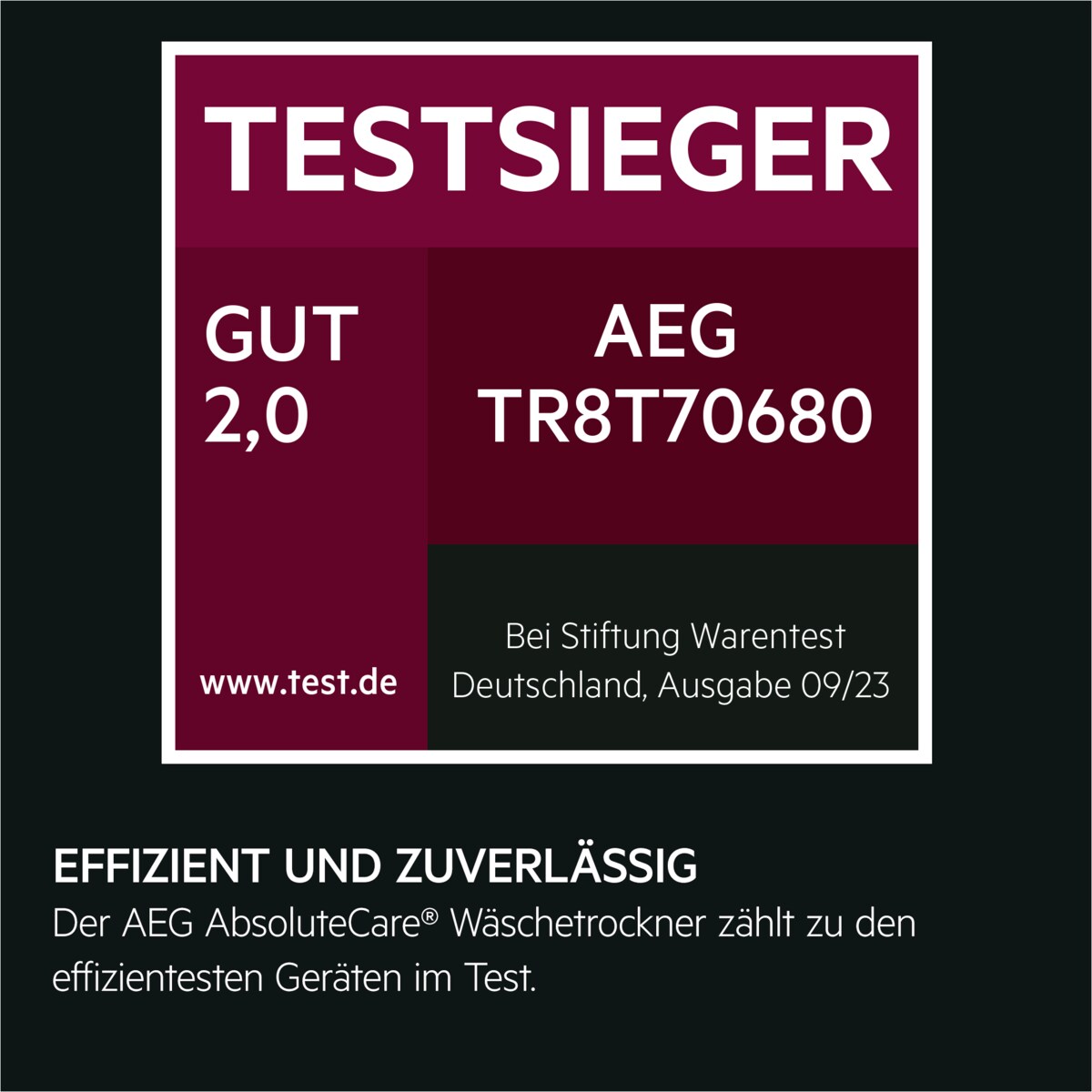 AEG - Wärmepumpentrockner - TR8T70680