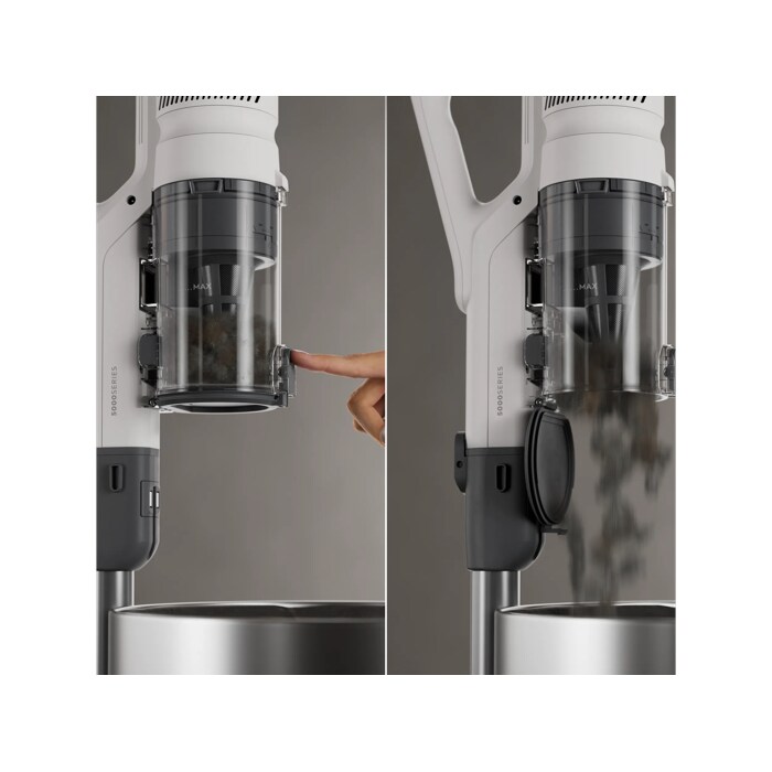 One-step system for quick, easy emptying.