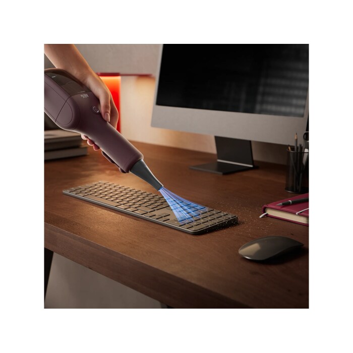 Blow away dust from tight spaces, or inflate balloons with ease.
