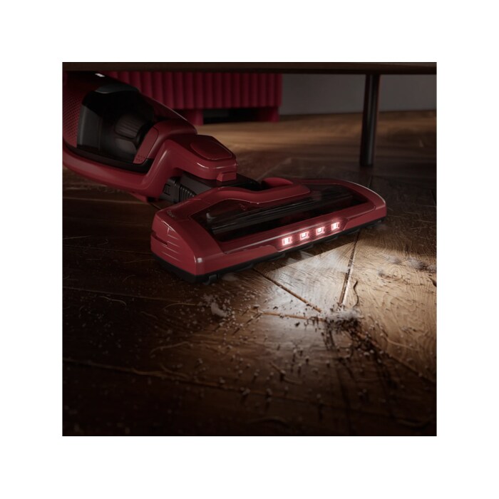 LED lights expose hidden dust for a more precise clean.