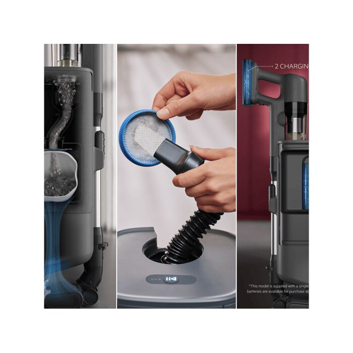 Multi-tasking All-in-1 Station. For effortless maintenance. This model is supplied with a single battery. Additional batteries are available for purchase at shop.electrolux.com.