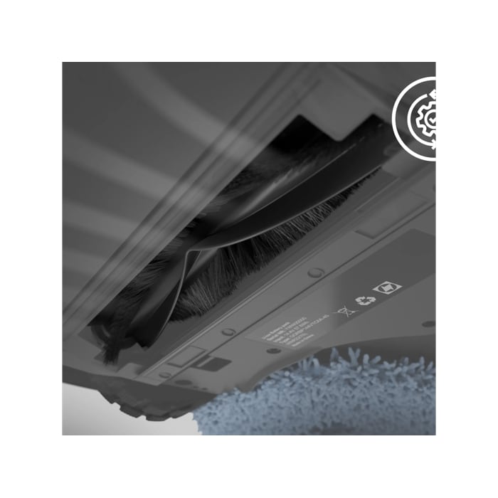 the main rubber roller brush removes dust and hair from carpets and hard floors