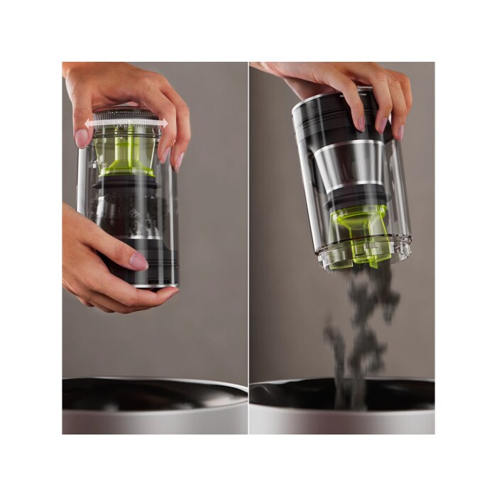 Quick-release dustbin makes emptying simple and clean