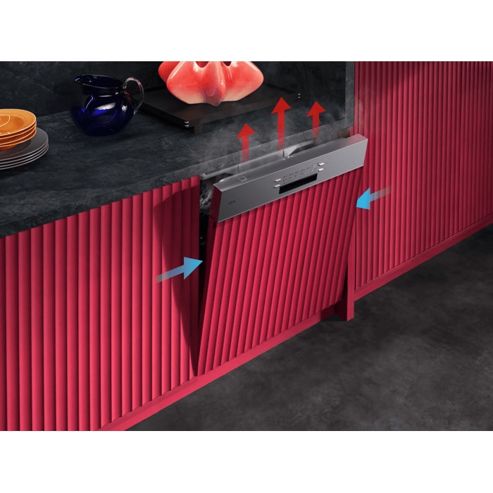 AirDry opens the door to dry dishes with airflow instead of heat.
