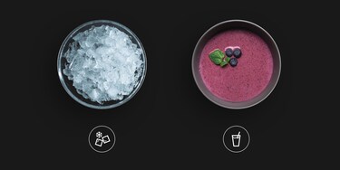 glass with ice and smoothie