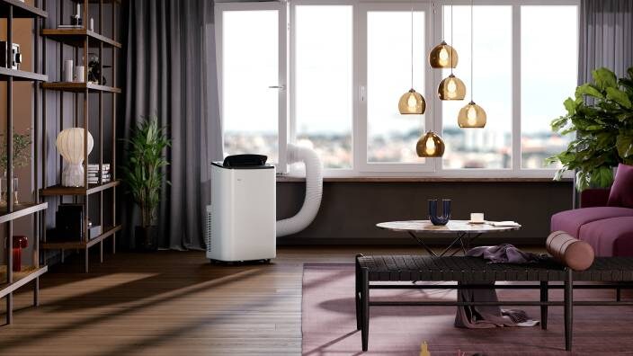 Klimagerät im Wohnzimmer