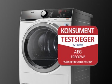 Unser Testsieger: der AEG Wäschetrockner T9ECOWP